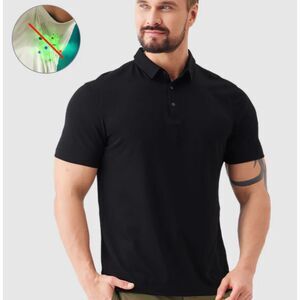 Textale NWT BREEZ Short Sleeve Anti-Odor Polo Black Medium